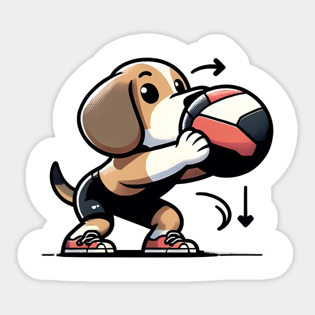 Medball Mastery: Beagle's CrossFit Challenge Sticker by Purrformance Wear